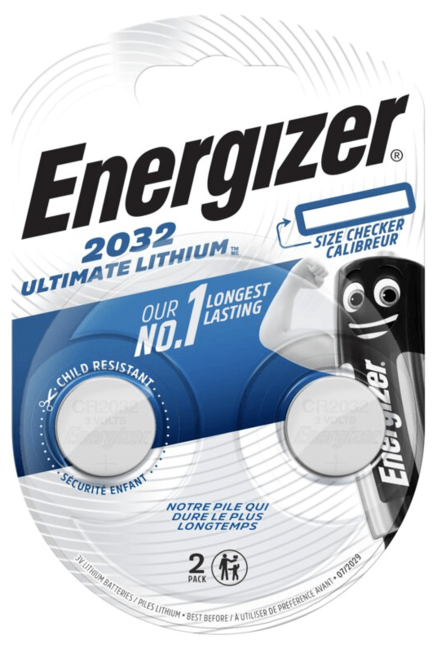 Energizer Ultimate Lithium Κυψέλη Κουμπιού CR2032 2τεμάχια, BP2