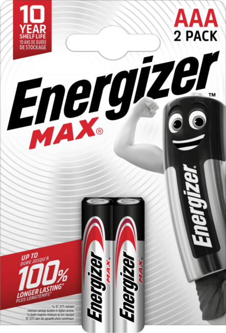 Energizer Max Αλκαλικές Μπαταρίες AAA E303325300, 2 τεμάχια