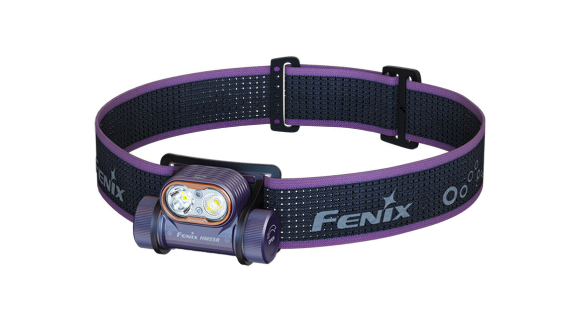 Fenix HM55R Επαναφορτιζόμενο Κεφαλόφωτο, Σκούρο Μωβ
