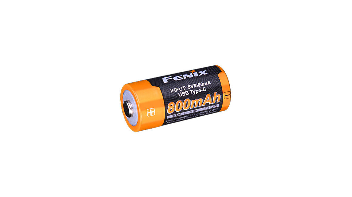 Fenix RCR123A επαναφορτιζόμενη μπαταρία USB-C Li-ion, 800 mAh