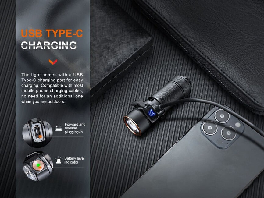 Fenix E18R V2.0 GE φακός επαναφορτιζόμενος, μαύρο