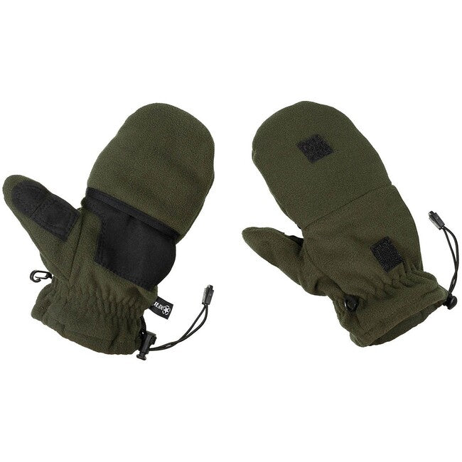 MFH Γάντια Fleece με Τράβηγμα Θηλιών, OD green