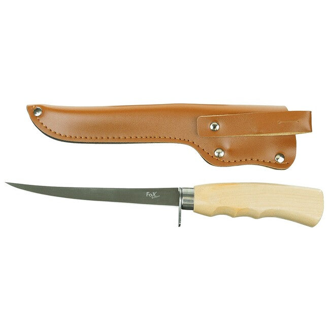 Fox Outdoor Classic Μαχαίρι Filleting, Λαβή από Σημύδα, με Θήκη