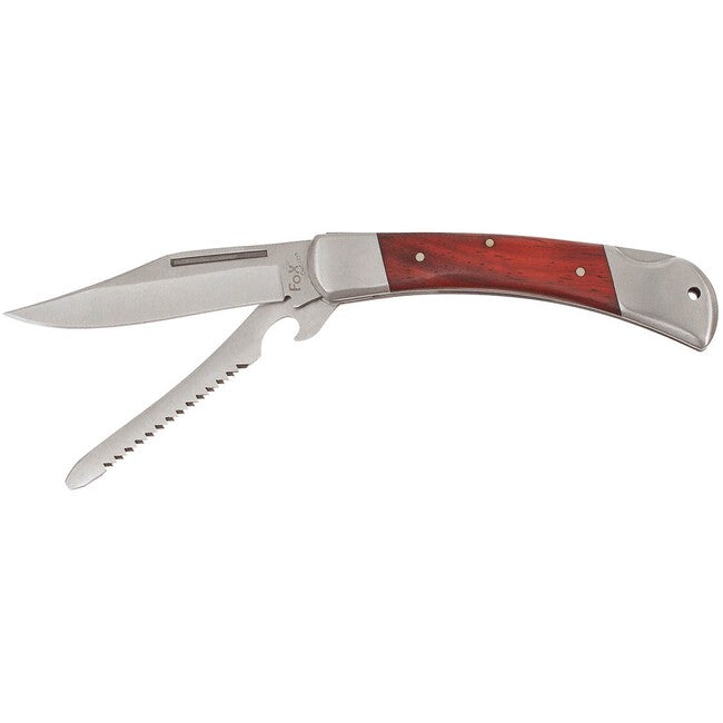 Fox Outdoor Jack Hunter Μαχαίρι, Μεταλλική Λαβή με Ξύλινη Επένδυση
