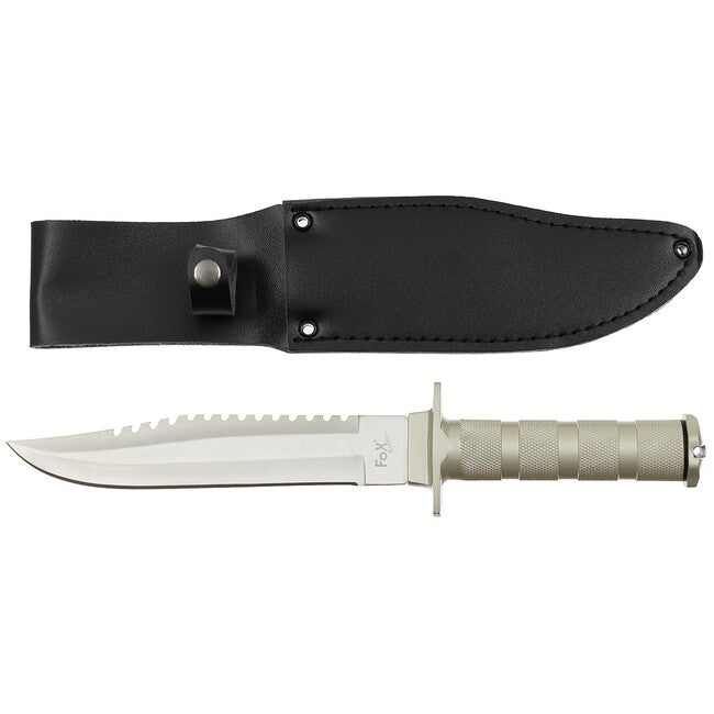 Fox Outdoor Μαχαίρι Επιβίωσης με Θήκη, Ασημί, Αλουμινένια Χειρολαβή
