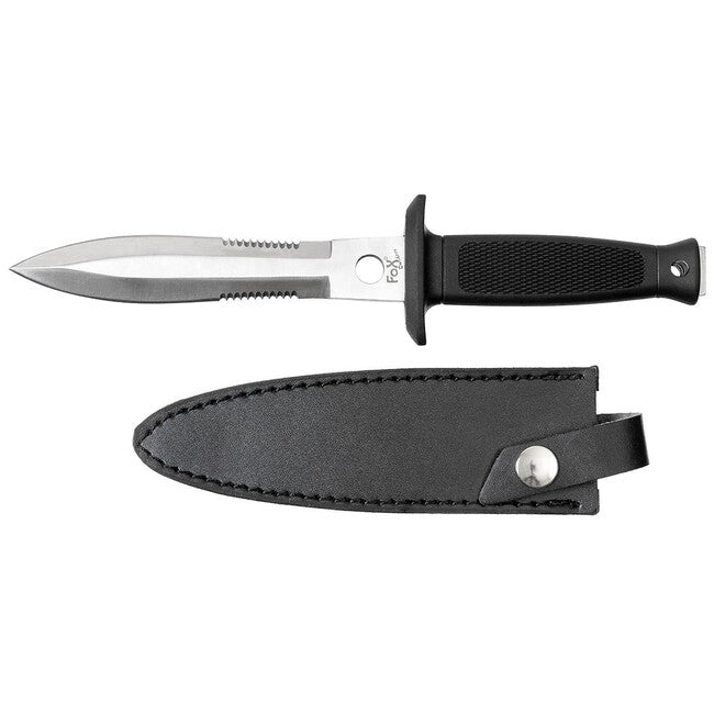 Fox Outdoor Μαχαίρι Παπουτσιού Δύο Πλευρών με Θήκη, Λαστιχένια Λαβή