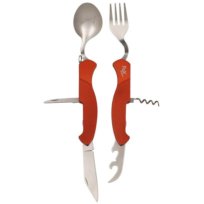 Fox Outdoor Σετ Μαχαιριών Τσέπης 6 σε 1, Διαχωρίσιμο, Κόκκινο