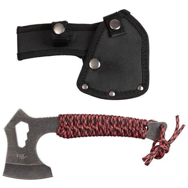 Fox Tomahawk Μαχαίρι Redrope, πλυμένο με πέτρες, τυλιγμένη λαβή