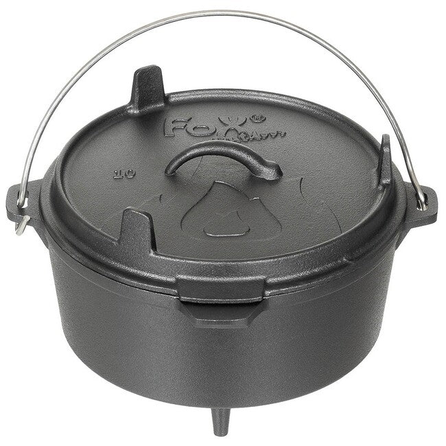 Fox Outdoor Ολλανδική Κατσαρόλα Φωτιάς από Χυτοσίδηρο, περίπου 3,8 λ