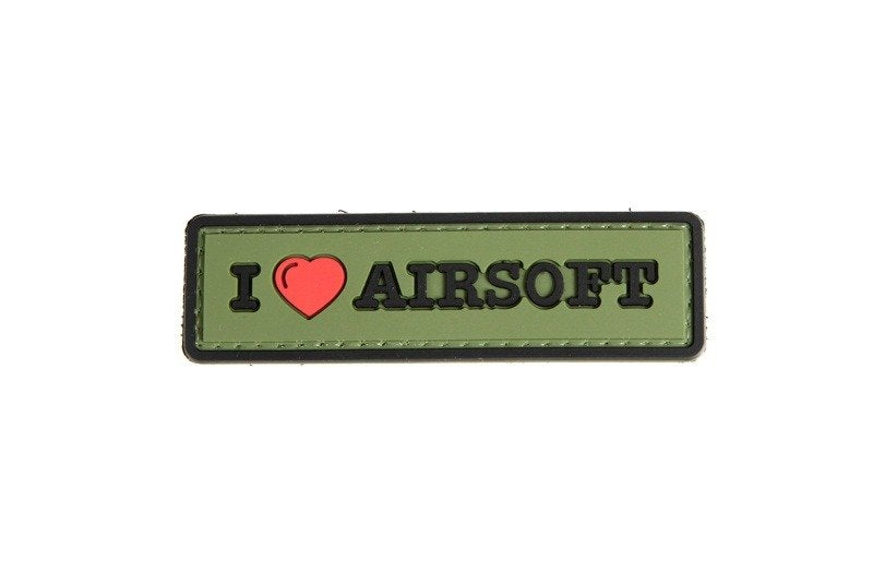 WARAGOD Τακτική Κονκάρδα I Love Airsoft 8 x 2,5cm, λαδί