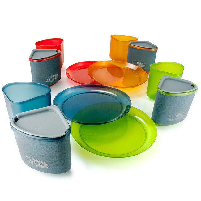 GSI Outdoors Infinity 4 Person Compact Tableset κιτ φαγητού κάμπινγκ για 4 άτομα, Multicolor