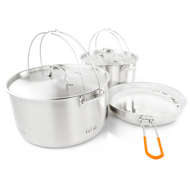 GSI Outdoors Glacier Stainless Troop Cookset σετ κατσαρόλας κάμπινγκ 5 l + 8,5 l