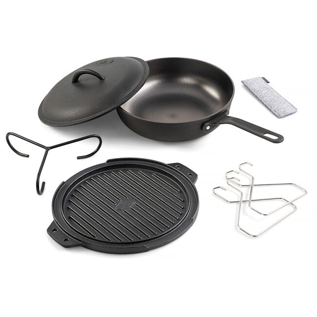 GSI Outdoors Guidecast Cookset σετ χυτοσιδήρου εργαλείων μαγειρικής για ανοιχτή φωτιά 260 mm