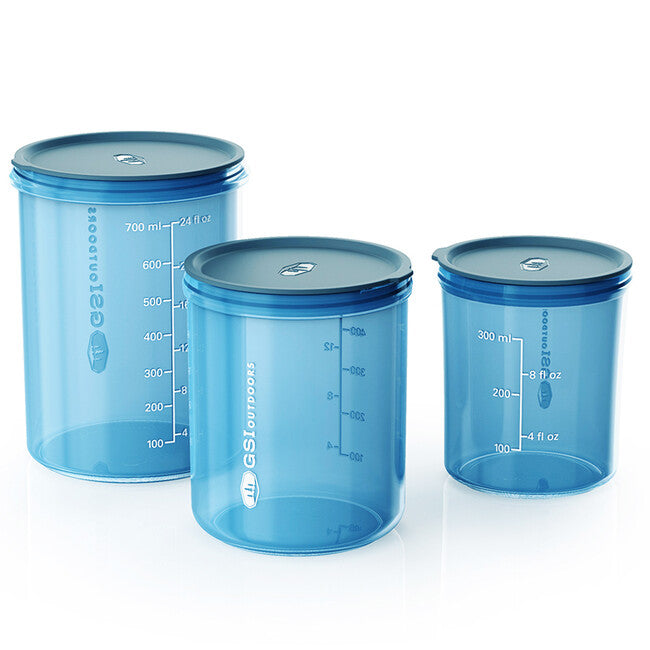 GSI Outdoors Infinity Storage Set σετ πλαστικών δοχείων τροφίμων, διάφανο μπλε