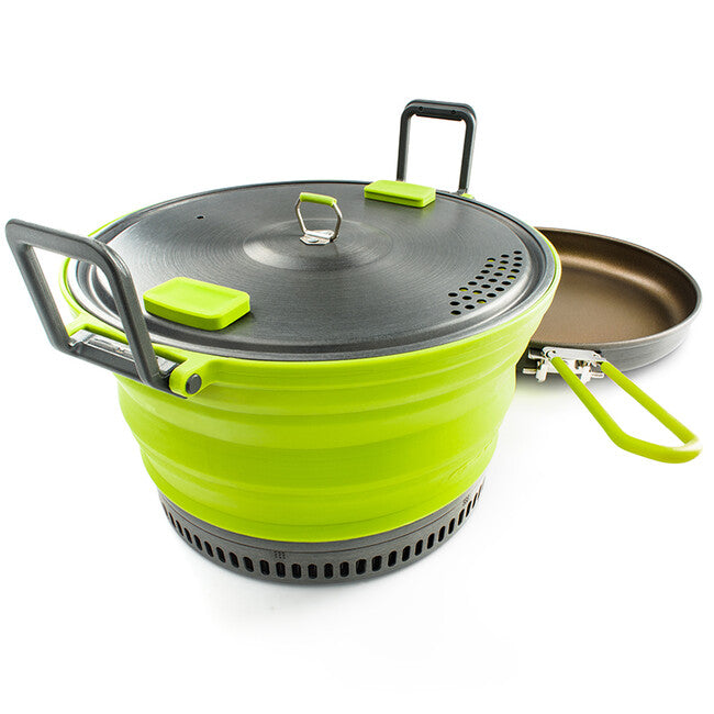 GSI Outdoors Escape HS Σετ Τηγάνι Teflon και Αναδιπλούμενη Κατσαρόλα 3L Pot + Frypan, πράσινο