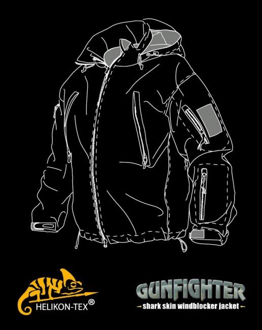 Helikon-Tex Gunfighter Αδιάβροχο και Ανθεκτικό στον Άνεμο Μπουφάν, σκούρο γκρι