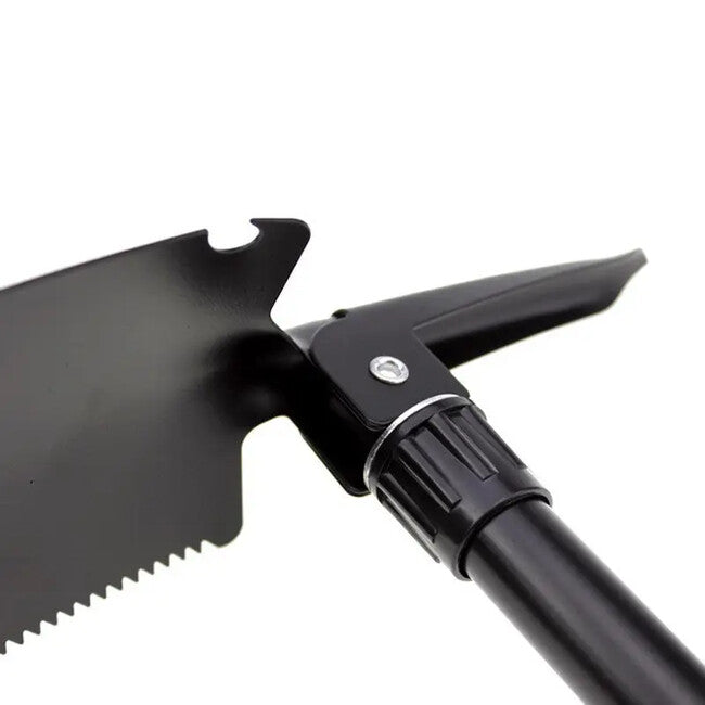 DRAGOWA Tactical Outdoor Πολυλειτουργικό Διπλώσιμο Φτυάρι με Τσεκούρι και Θήκη Ember, Μαύρο