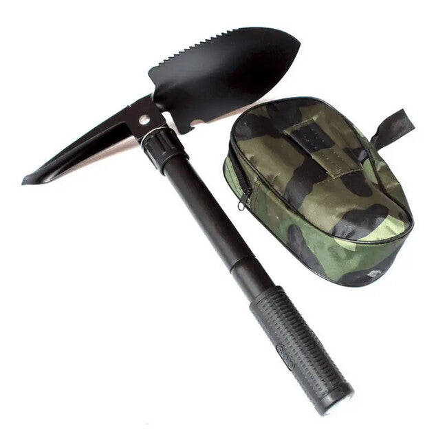 DRAGOWA Tactical Dakota Πτυσσόμενη Τακτική Φτυάρι και Τσεκούρι με Θήκη, Μαύρο
