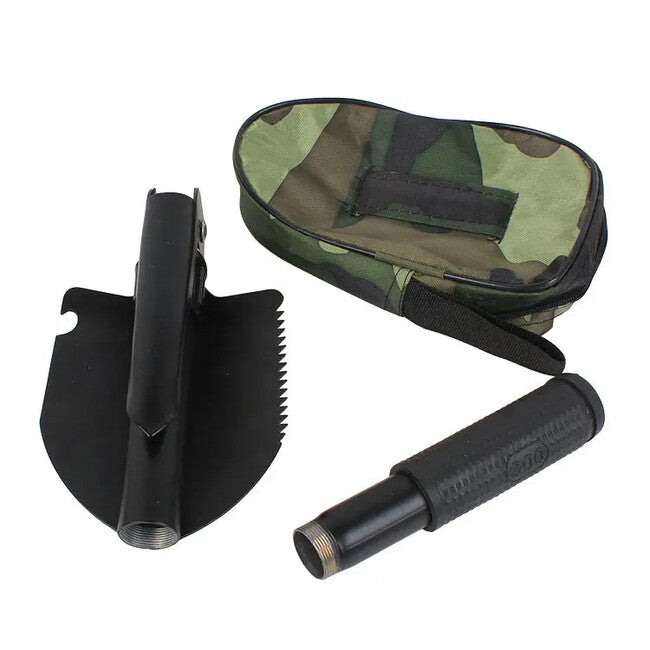 DRAGOWA Tactical Dakota Πτυσσόμενη Τακτική Φτυάρι και Τσεκούρι με Θήκη, Μαύρο