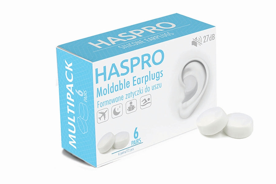 HASPRO 6P Σιλικόνες Τάπες Αυτιών, Λευκό