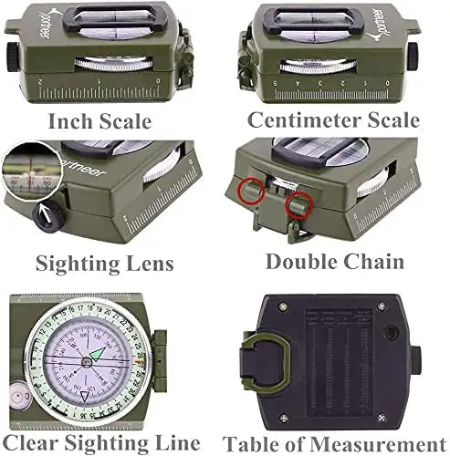 DRAGOWA Tactical Drift μεταλλικό αδιάβροχο πυξίδα, πράσινο