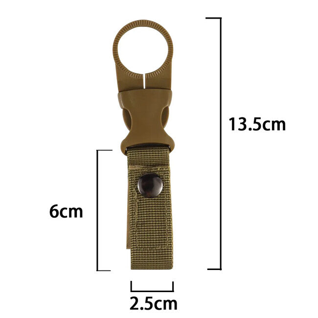 DRAGOWA Tactical Oasis Νάιλον Βάση Μπουκαλιού με Καραμπίνερ Πεζοπορίας, μαύρο