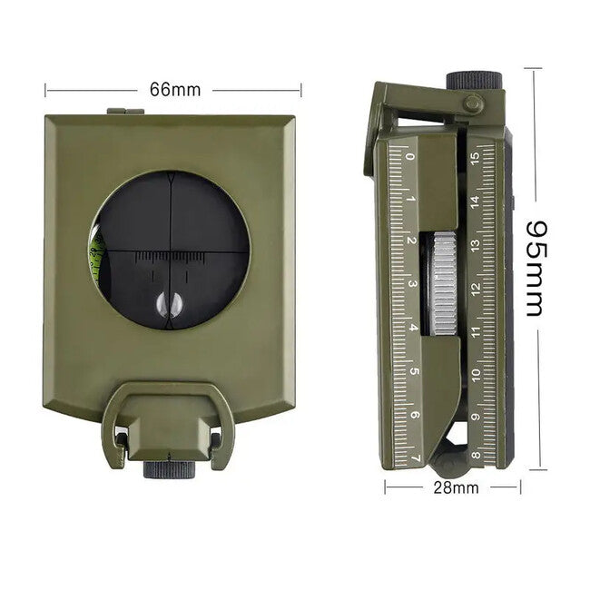 DRAGOWA Tactical Wally Σκληρό Πτυσσόμενο Μεταλλικό Πυξίδα με Θήκη, Πράσινο