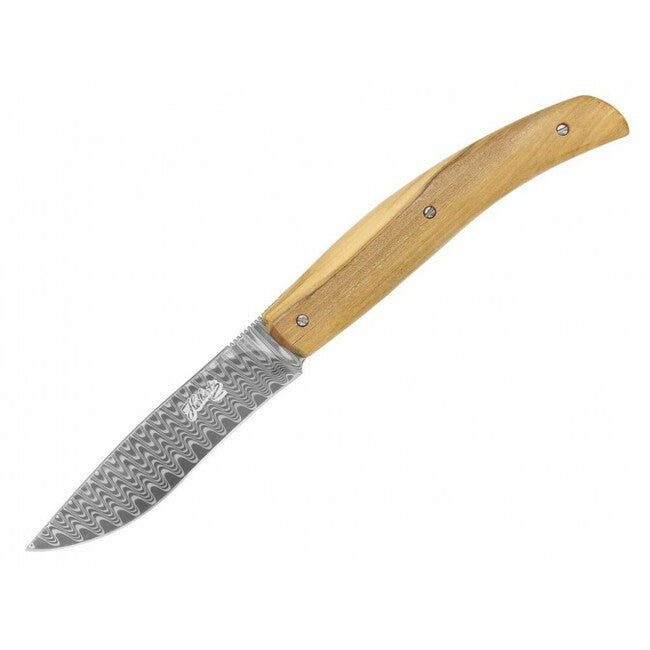Herbertz Damast Μαχαίρι Τσέπης Olive, 8,5cm, ξύλο