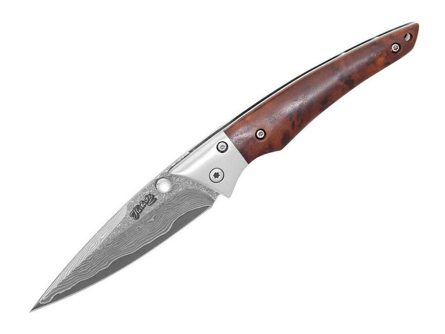 Herbertz Damast Μαχαίρι Τσέπης Einhandmesser 8cm, Καφέ