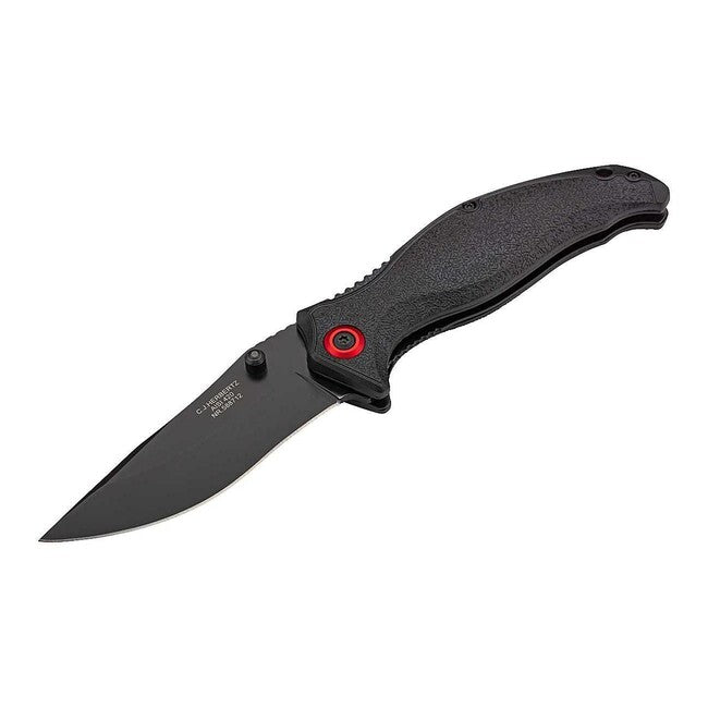 Herbertz Πτυσσόμενο Μαχαίρι Μονόχειρο 9,4cm, Γυαλιολαμινάτο και Αλουμίνιο, Μαύρο-Κόκκινο