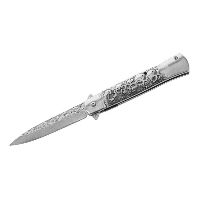 Herbertz Μαχαίρι Τσέπης Μονόχειρο 9,7cm, Ανοξείδωτο Ατσάλι, 3D Κρανία
