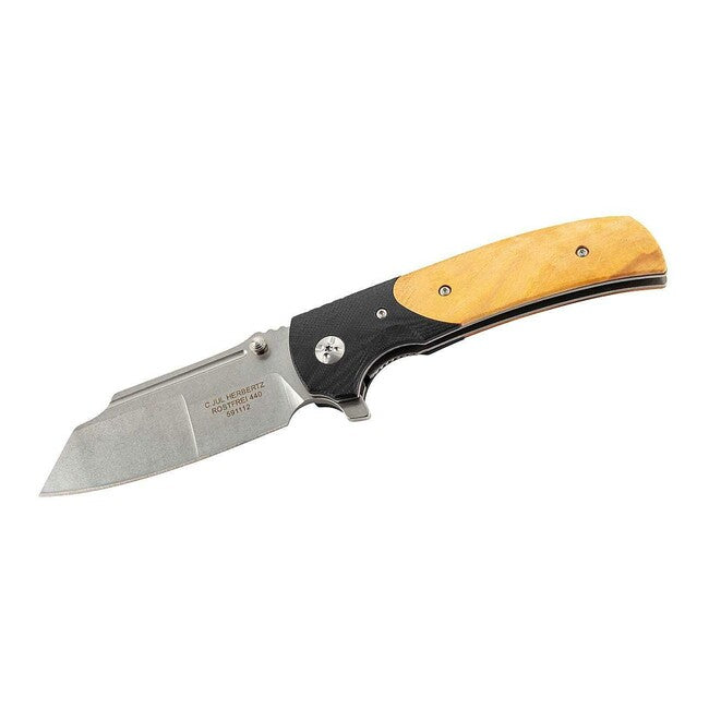 Herbertz Μονόχειρο Μαχαίρι Τσέπης 9cm, G10, Ξύλο Eunymus, Μαύρο