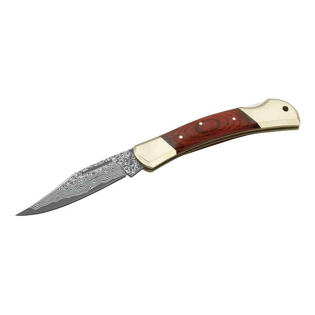 Herbertz Σακιδιακό Μαχαίρι Damašek Ξύλο Pakka, 8,5 cm