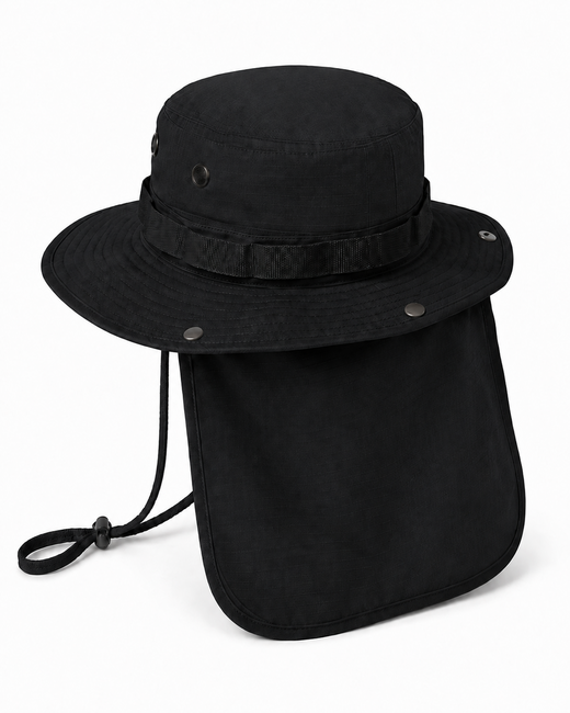 WARAGOD HÖSK boonie hat with extended neck protection, black