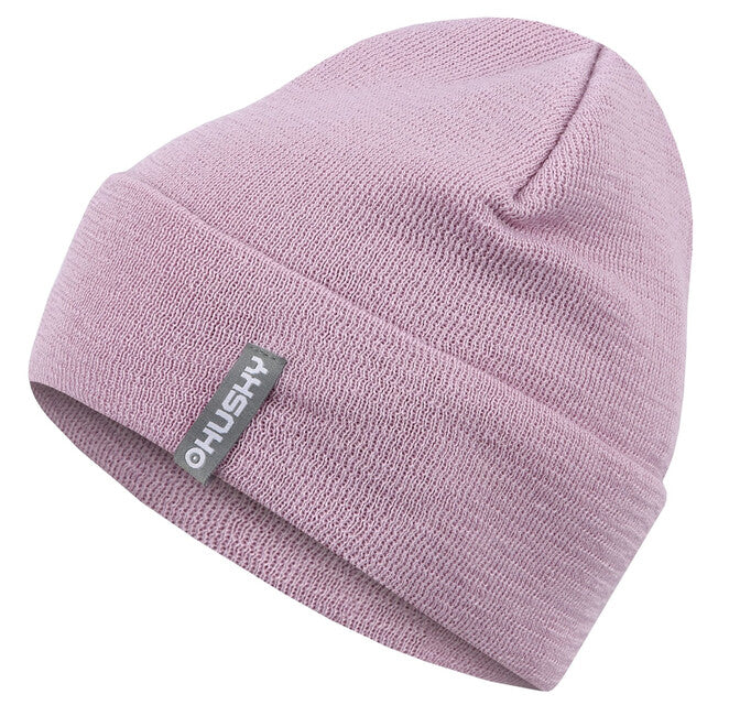 HUSKY Merhat 4 merino σκούφος γυναικείο, ανοιχτό μωβ