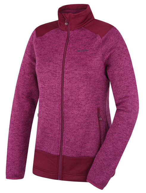 HUSKY Alan women's fleece sweater zip, dark magenta