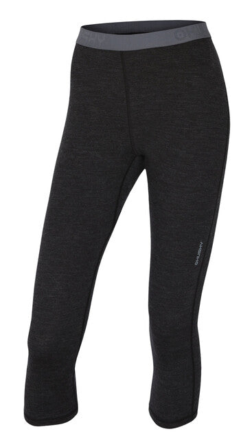 HUSKY Merino θερμικό ένδυμα 3/4 παντελόνι γυναικείο, μαύρο