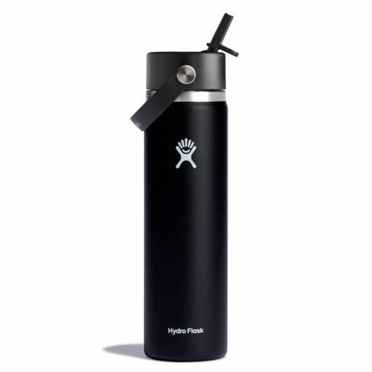 Hydro Flask Wide Flex Straw Cap θερμικό μπουκάλι με καλαμάκι 24 OZ 710 ml, μαύρο
