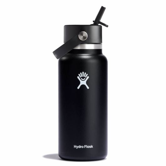 Hydro Flask Wide Flex Straw Cap Θερμική φιάλη με καλαμάκι 32 OZ 946 ml Ευρεία, μαύρο