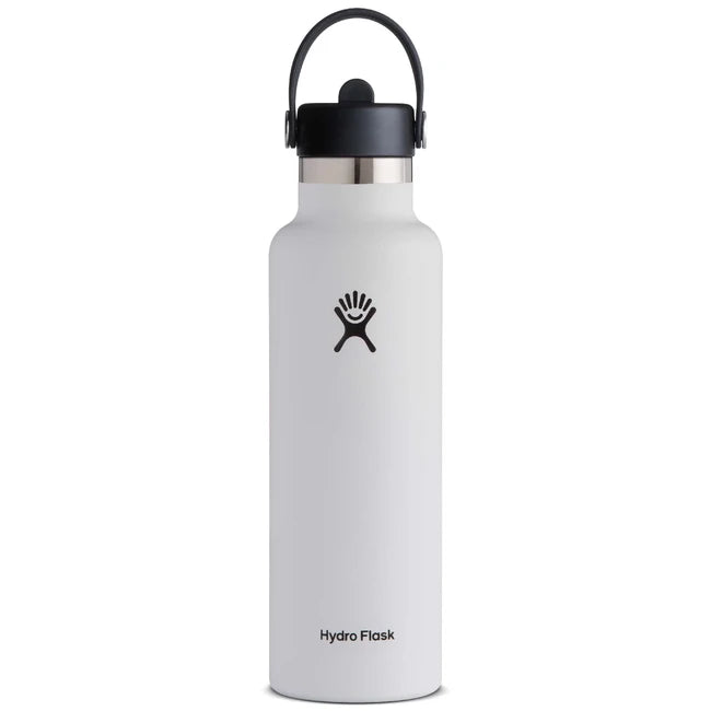 Hydro Flask Standard Flex Straw Cap θερμικό μπουκάλι με καπάκι και σλαμάκι, Λευκό, 621 ml