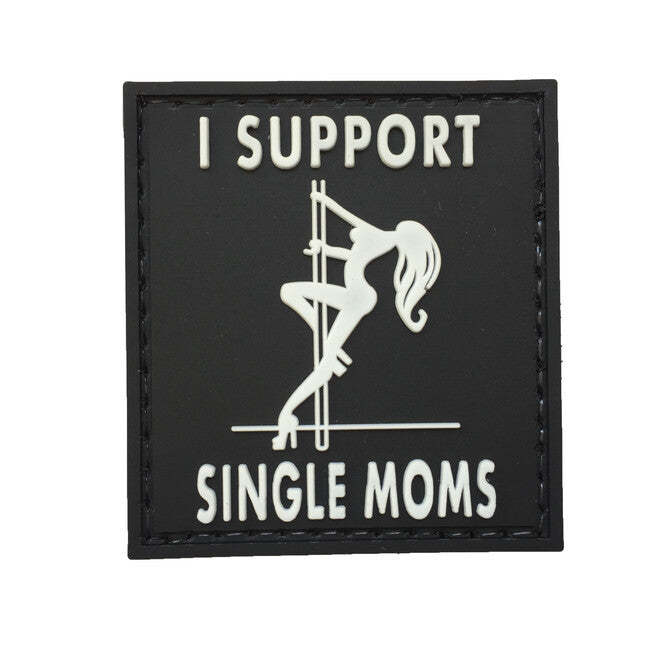 WARAGOD I Support Single Moms Μπάλωμα PVC μαύρο και λευκό