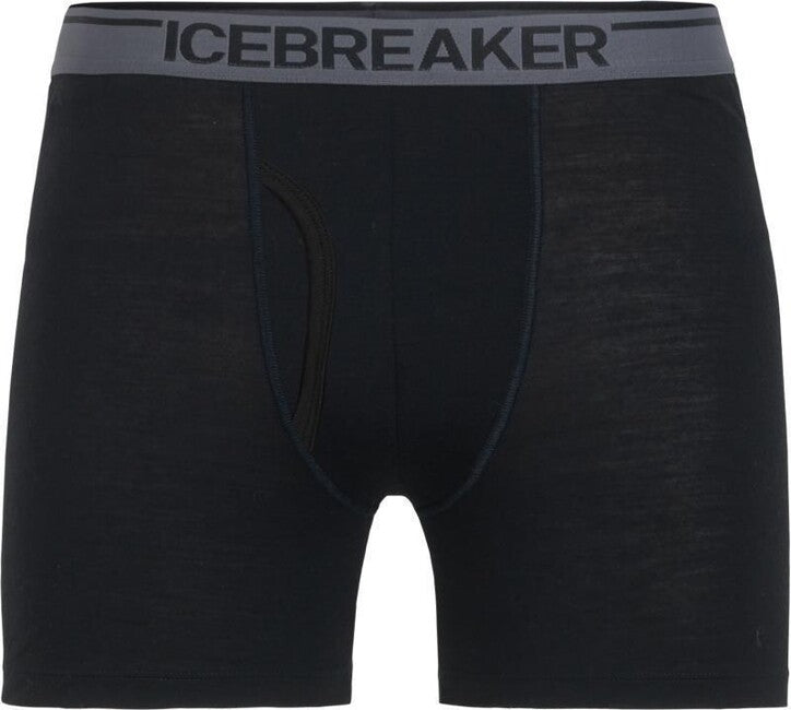 Icebreaker Anatomica ανδρικό μπόξερ με άνοιγμα, μαύρο