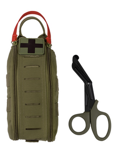 Mil-Tec IFAK Rapid Pack tactical first aid kit with scissors, olive