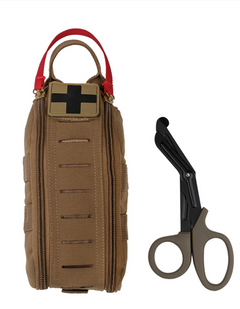 Mil-Tec IFAK Rapid Pack tactical first aid kit with scissors, dark coyote