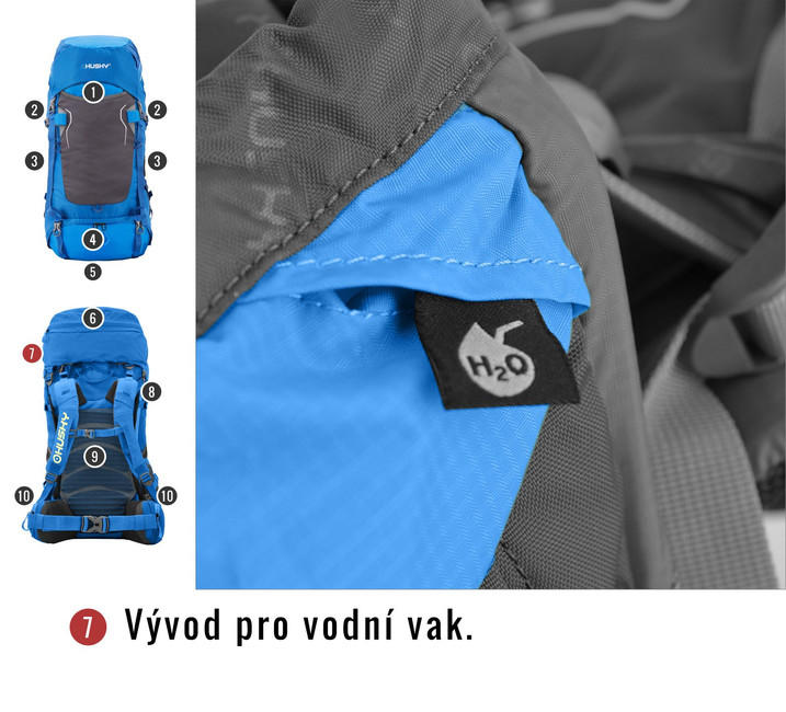HUSKY Ultralight Rony New σακίδιο πλάτης 50l, μαύρο