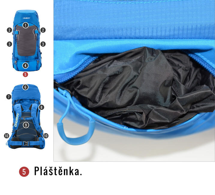 HUSKY Ultralight Rony New σακίδιο πλάτης 50l, μαύρο