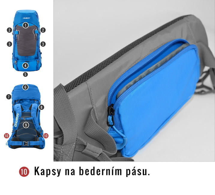 HUSKY Ultralight Rony New σακίδιο πλάτης 50l, μπλε