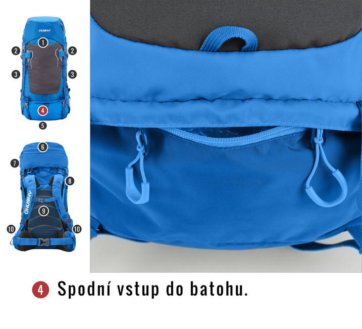 HUSKY Ultralight Rony New σακίδιο πλάτης 50l, μπλε