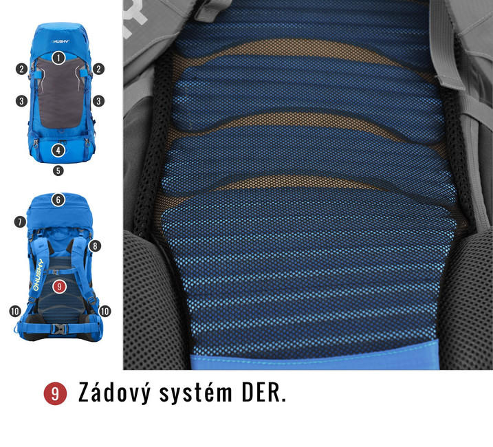 HUSKY Ultralight Rony New σακίδιο πλάτης 50l, βουργουνδί