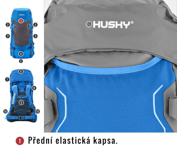 HUSKY Ultralight Rony New σακίδιο πλάτης 50l, βουργουνδί